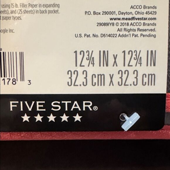 Mead Five Star Pink & Gray 3” 3-Ring Zipper Binder 850 Sheet Capacity NEW - Picture 11 of 11